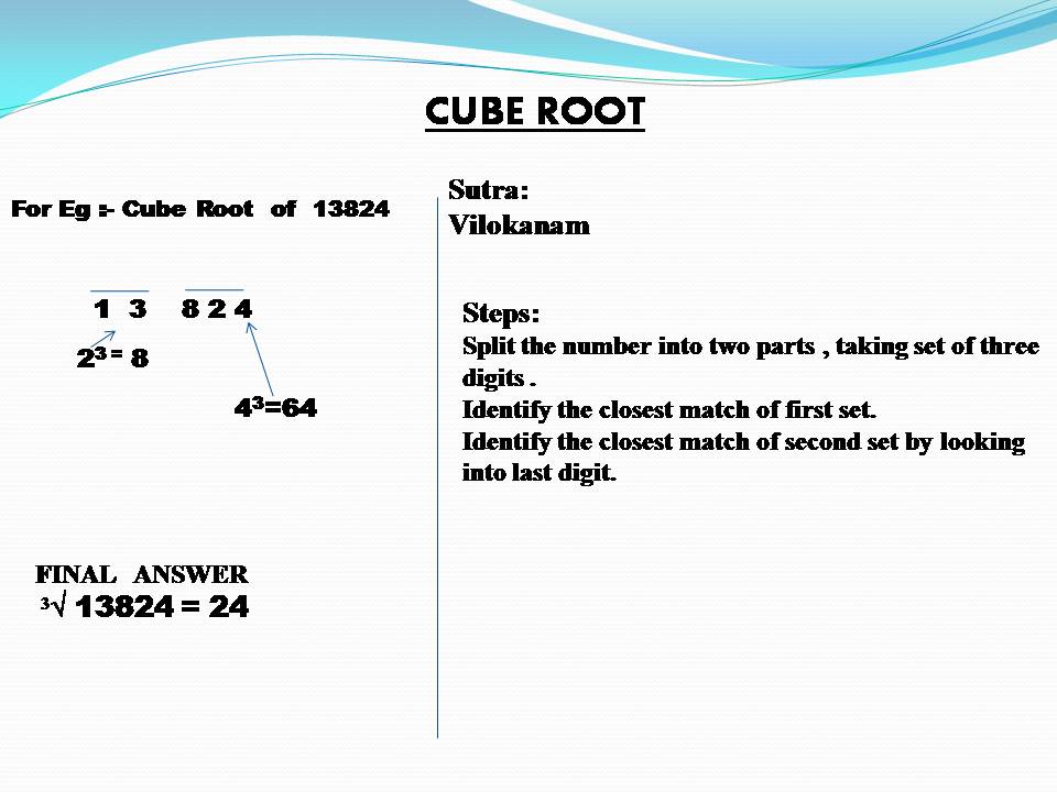 Cube Root using Vedic Maths